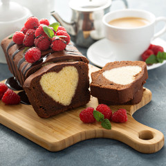 Surprise cake with a heart inside