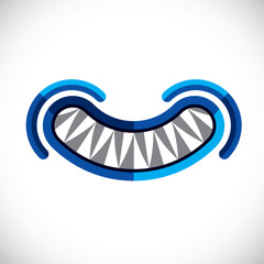 Human teeth vector illustration, parts of persons face. Graphic