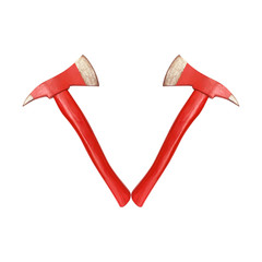 Two axe on white background.
