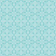 Blue christmas background with seamless pattern, vector