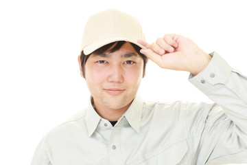 笑顔の労働者