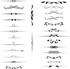 Text divider. page separators decoration. Vector dividers or breaks vintage style design.