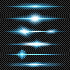 Creative concept Vector set of glow light effect stars bursts with sparkles isolated on black background. For illustration template art design, banner for Christmas celebrate, magic flash energy ray