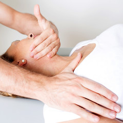 Fototapeta premium face massage treatment