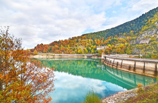landscape of Plastira lake Karditsa Greece