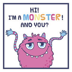 Cute monster illustration. © Martyshova