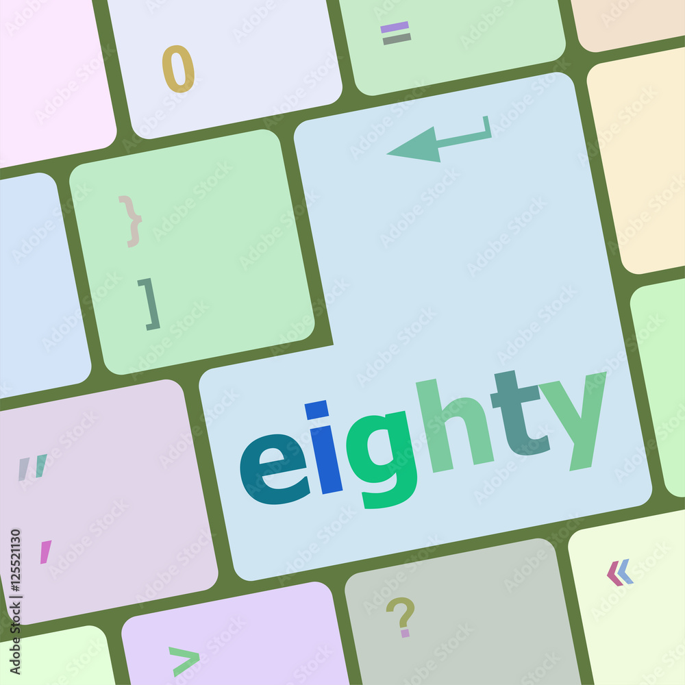 Poster enter keyboard key with eighty button