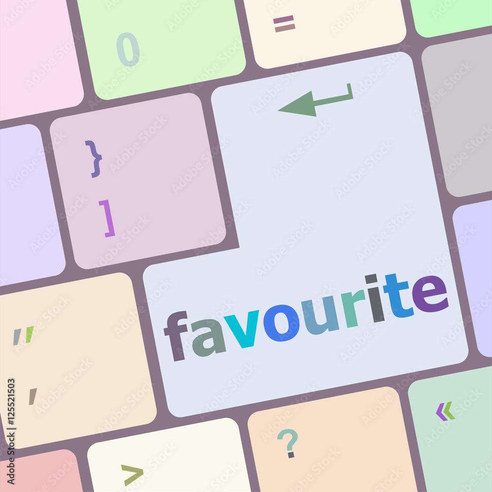 Poster favourite button on computer pc keyboard key