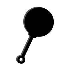 silhouette of baby rattle toy icon over white background. vector illustration