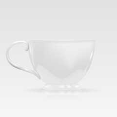 Tea cup. White fine porcelain