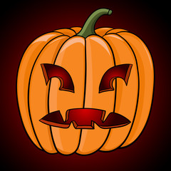 Halloween pumpkin. Hand drawn colored sketch