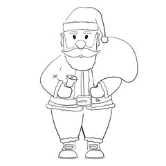 Santa Claus. Hand drawn outline sketch