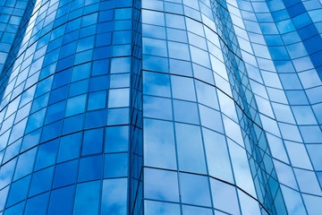 glass and steel. Photo of the modern building.