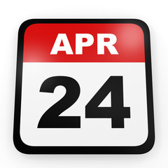 April 24. Calendar on white background.