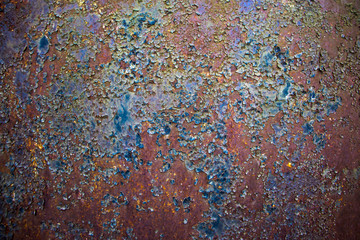 Rusty metal sheet corrosion by oxidation