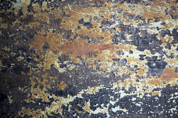 Rusty metal sheet corrosion by oxidation