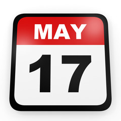 May 17. Calendar on white background.