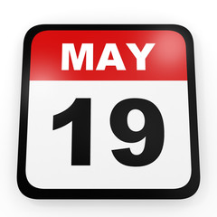May 19. Calendar on white background.