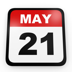 May 21. Calendar on white background.