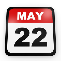 May 22. Calendar on white background.