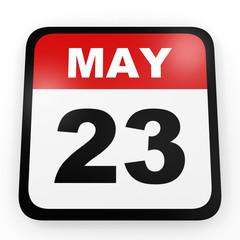May 23. Calendar on white background.