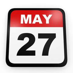 May 27. Calendar on white background.