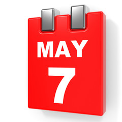 May 7. Calendar on white background.