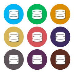 Database icons on white background