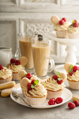 Tiramisu cupcakes with mascarpone cream