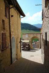 Fototapeta premium Castelluccio town (Norcia, Italy) as seen before the devastating earthquake of October 2016. Now the town of Castelluccio is almost completely destroyed.