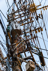 Overhead power lines in Japan