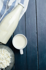 milk, cottage cheese - dairy products