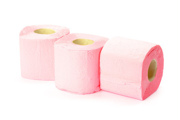 toilet paper isolated on white background