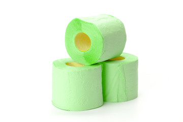 toilet paper isolated on white background