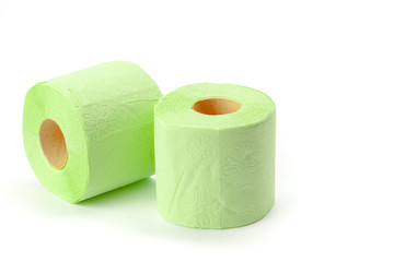 toilet paper isolated on white background