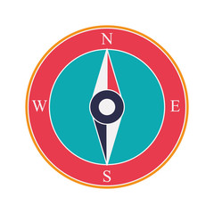 vintage compass wind rose icon over white background. navigation and travelling theme. colorful design vector illustration