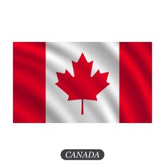 Fototapeta na wymiar Waving Canada flag on a white background. Vector illustration