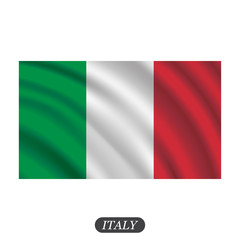 Obraz premium Waving Italy flag on a white background. Vector illustration