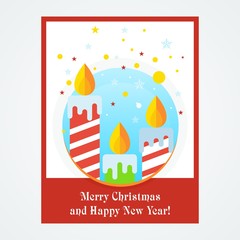 christmas card with candle