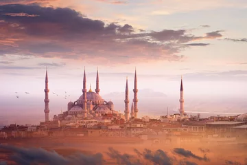 Blaue Moschee und schöner Sonnenuntergang in Istanbul, Türkei © IgorZh