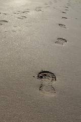 Traces de pas sur le sable
