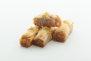 Tasty Turkish delight isolated on white