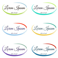 Set of color oval frames with your text. Vector design
