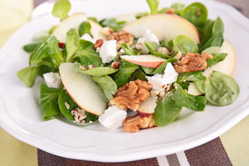 salad with lettuce,apple and walnut