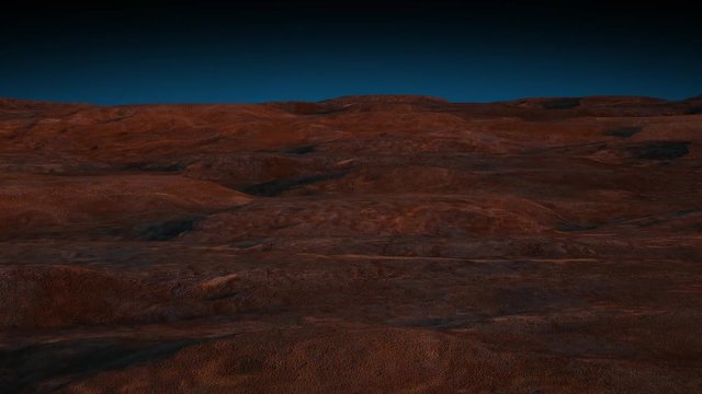 flight over the surface of the planet Mars render 3d