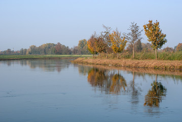 Fototapeta premium canale d'acqua in autunno