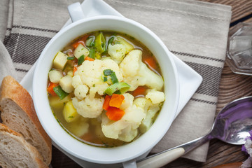Fresh homemade vegetable soup.