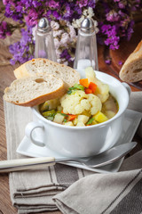 Fresh homemade vegetable soup.