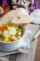 Fresh homemade vegetable soup.