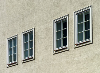 Street, buildings and windows, old center of Salzburg